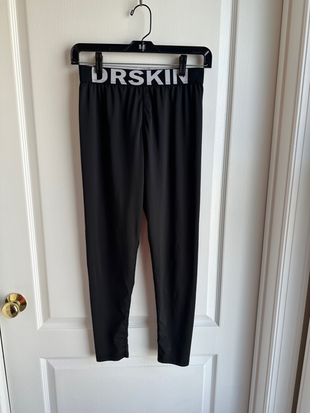 DRSKIN Black and White Branded Waistband Leggings  Sz XL